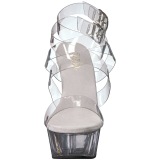 Průhledný 15 cm DELIGHT-635 dámské sandály na podpatku