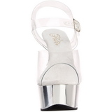 Průhledný 15 cm Pleaser DELIGHT-608 Vysoké Podpatky Chrom Platformě