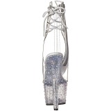 Průhledný 15 cm STARDANCE-1018C-7 kotníkové kozačky s platformě