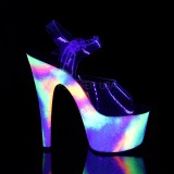 Průhledný 18 cm ADORE-708GXY Neon boty na platformě a podpatku