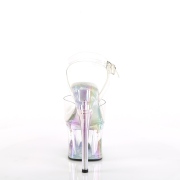 Průhledný 18 cm ESTEEM-708RBP Hologram boty na platformě a podpatku