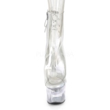Průhledný 18 cm FLASH-1018C-7 kotnikové kozačky tanec na tyči platformě svítící led