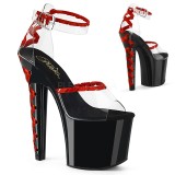 Průhledný 18 cm LOVESICK-712 pleaser sandály na korzet podpatky