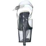 Průhledný 18 cm Pleaser SKY-308MG třpyt boty na vysokém podpatku