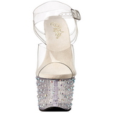 Průhledný 18 cm STARDANCE-708 Strass Platformě Vysoké Podpatky