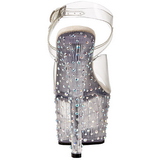 Průhledný 18 cm STARDANCE-708 Strass Platformě Vysoké Podpatky