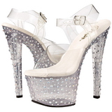 Průhledný 18 cm STARDANCE-708 Strass Platformě Vysoké Podpatky