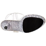 Průhledný 18 cm STARDANCE-708 Strass Platformě Vysoké Podpatky