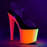 Průhledný 19 cm RAINBOW-708UV Sandály Neon Platformě