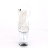 Průhledný 20 cm FLASH-808 sandály tanec na tyči platformě svítící led