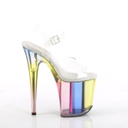 Průhledný 20 cm Pleaser FLAMINGO-808RT Boty na podpatku pro tanec na tyči