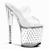 Průhledný 20 cm Pleaser STARDUST-802 Strass Platformě Vysoké Podpatku