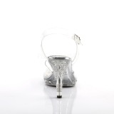 Průhledný 9,5 cm IRIS-408 Strass Platformě Vysoké Podpatky