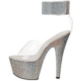 Průhledný Strass 18 cm BEJEWELED-712RS Platformě Sandály Podpatky