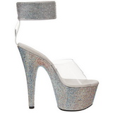 Průhledný Strass 18 cm BEJEWELED-712RS Platformě Sandály Podpatky