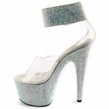 Průhledný Strass 20 cm BEJEWELED-812RS Platformě Sandály Podpatky