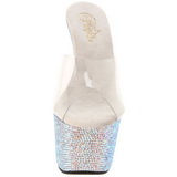 Průhledný Stříbro 18 cm BEJEWELED-701DM Strass Platformě Podpatku