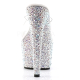 Průhledný Stříbro 18 cm BEJEWELED-701MS Strass Platformě Podpatku