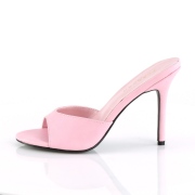 Růžové 10 cm CLASSIQUE-01 velké velikosti pantofle dámské
