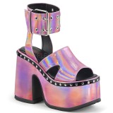 Růžový 13 cm Demonia CAMEL-102 Platformě Sandály