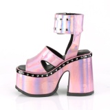 Růžový 13 cm Demonia CAMEL-102 Platformě Sandály