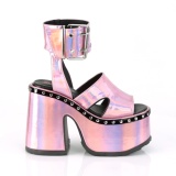 Růžový 13 cm Demonia CAMEL-102 Platformě Sandály