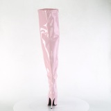 Růžový 13 cm SEDUCE-3000WC elastické kozačky nad kolena pro silná lýtka