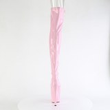 Růžový 18 cm ADORE-3011HWR Hologram platformě overknee kozačky otevřenou špičkou