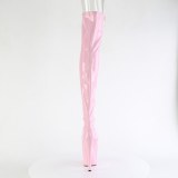 Růžový 18 cm ADORE-3011HWR Hologram platformě overknee kozačky otevřenou špičkou