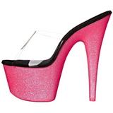 Růžový 18 cm ADORE-701UVG neon platformy pantoflicky dámské