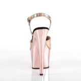 Růžový 18 cm ADORE-709HGCH Hologram boty na platformě a podpatku