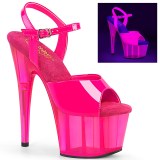 Růžový 18 cm ADORE-709UVT Neon Platformě Sandály Podpatky