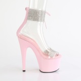 Růžový 18 cm ADORE-727RS vysoké podpatky s kotníková manžeta strass
