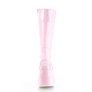 Růžový 18 cm STACK-301 demonia kozačky - unisex cyberpunk boty