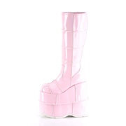 Růžový 18 cm STACK-301 demonia kozačky - unisex cyberpunk boty