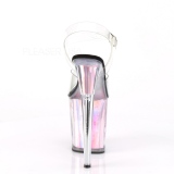Růžový 20 cm FLAMINGO-808HGI Hologram boty na platformě a podpatku