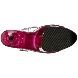 Růžový 20 cm FLAMINGO-808T Akryl Platformě Sandály Podpatky