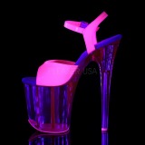 Růžový 20 cm FLAMINGO-809UVT Neon Platformě Sandály Podpatky