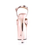 Růžový 20 cm Pleaser FLAMINGO-809 Vysoké Podpatky Chrom Platformě