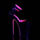 Růžový 20 cm XTREME-875TT Neon boty na platformě a podpatku
