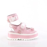 Růžový 5 cm Demonia SLACKER-15B Platformě Sandály