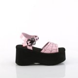 Růžový 6,5 cm Demonia FUNN-10 Platformě Sandály