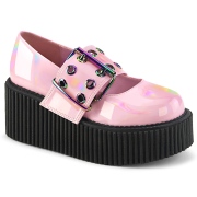 Růžový 7,5 cm CREEPER-230 Maryjane creepers na přezka