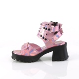 Růžový 7 cm Demonia BRATTY-07 Platformě sandály na tlustém podpatku