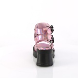 Růžový 7 cm Demonia BRATTY-07 Platformě sandály na tlustém podpatku