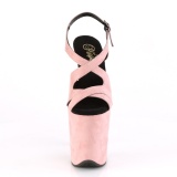 Růžový Koženka 20 cm FLAMINGO-831FS dámské sandály na podpatku