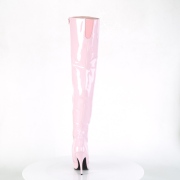 Růžový Lak 13 cm SEDUCE-3010 Kozačky Nad Kolena
