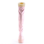 Růžový Lakovaná 11,5 cm SHAKER-374 kozačky nad kolena šněrovací