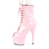 Růžový Lakovaná 18 cm ADORE-1021 kotníkové kozačky s platformě
