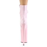 Růžový Lakovaná 23 cm INFINITY-1020 kotnikové kozačky na platformě